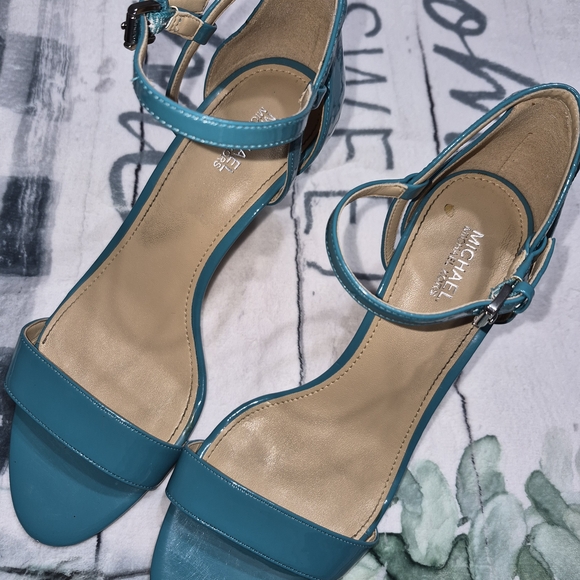MICHAEL Michael Kors Teal Ankle-Strap High Heel Sandals - Picture 2 of 3